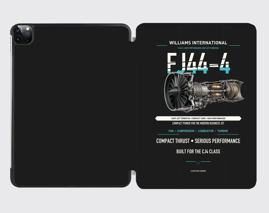 FJ44-4 design on black ipad tablet case