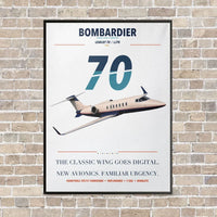 Thumbnail for Bombardier Learjet 70 vertical canvas print - framed - white background