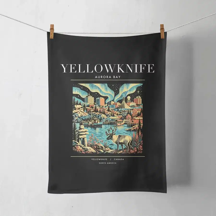 YELLOWKNIFE - Poster - Towel - Black