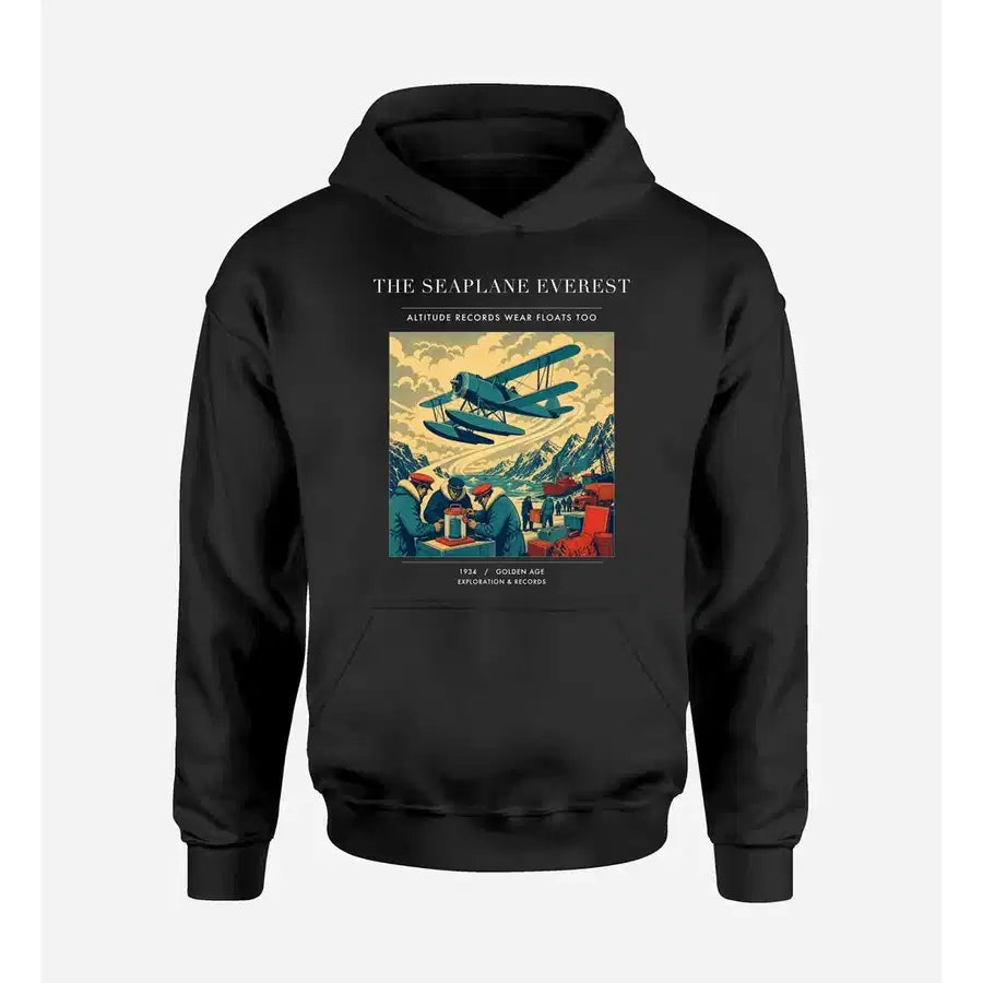 VINTAGE G4296 - The Seaplane Everest - Premium Hoodie design on black premium