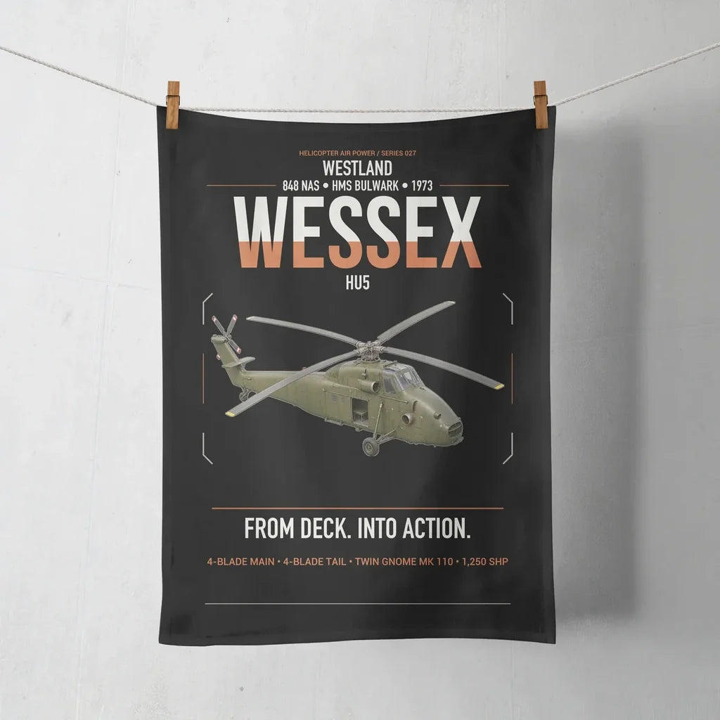 Westland Wessex HU5 design on black towel