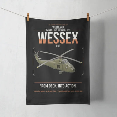 Westland Wessex HU5 design on black towel