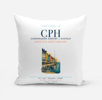 Thumbnail for Copenhagen Airport Kastrup (CPH) design on white pillow