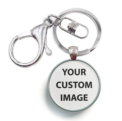 Your Custom Image aviation circle key chain, stainless-steel disc.