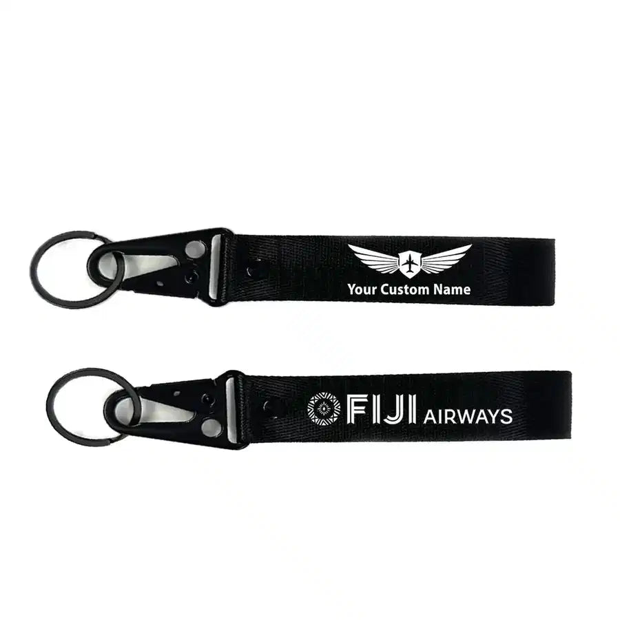 Fiji Airways Airlines aviation hawk-shaped key chain, durable metal alloy.
