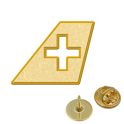Swiss International Airlines aviation hollow pin in polished alloy.