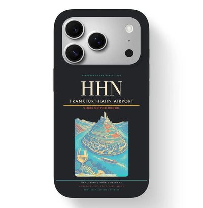 Hahn Airport (HHN) design on black iPhone 17 Pro MagSafe case