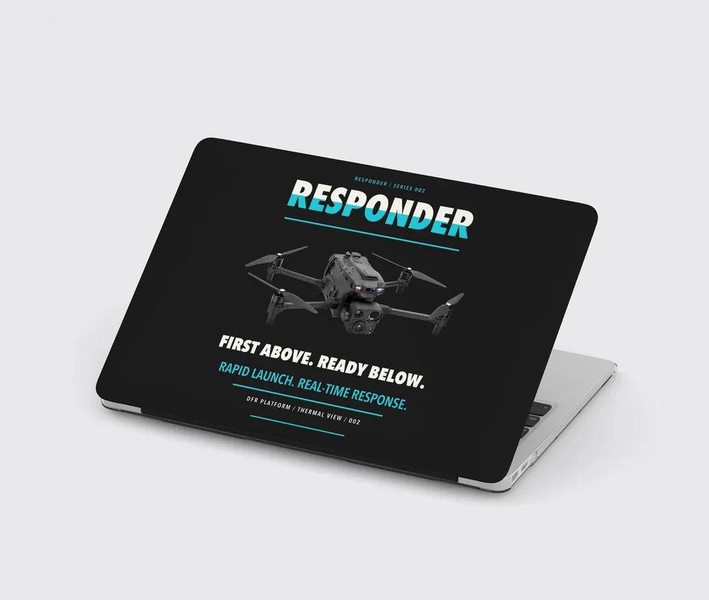 BRINC Responder design on black MacBook case