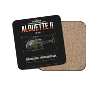 Thumbnail for Sud Aviation SE 3130 Alouette II design on black 1 piece coaster