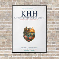 Thumbnail for Kaohsiung International Airport KHH vertical canvas print - framed - white background