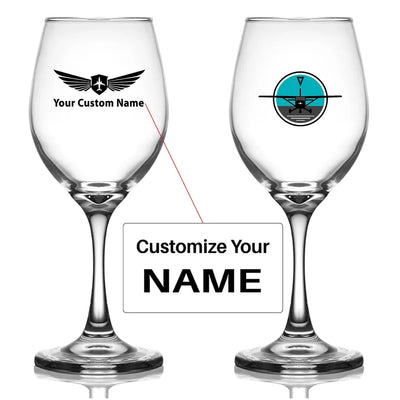 Customisable Cessna Wine Glass