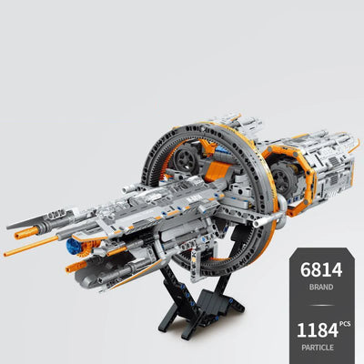 Space Explore Series Spacecraft STEM Building Blocks+Stand+Light aviation themed Lego-style model aircraft in ABS plastic.