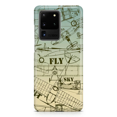 Retro Airplanes & Text Samsung Case