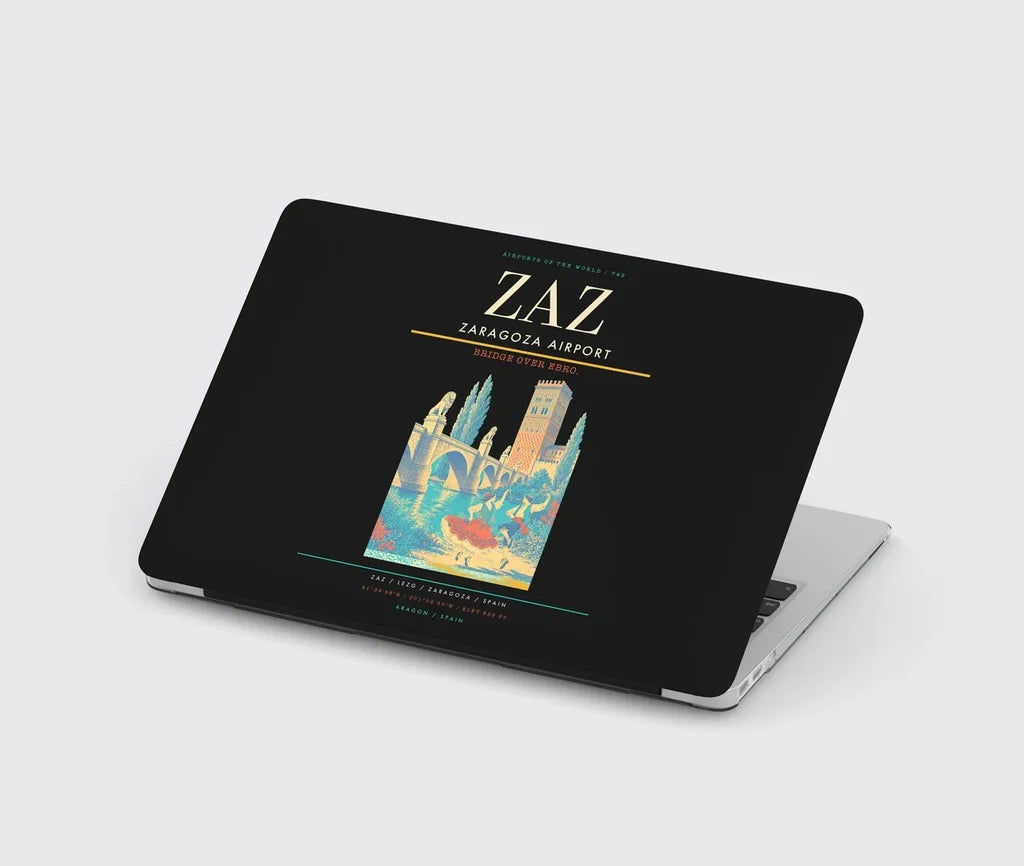 Zaragoza Airport (ZAZ) design on black MacBook case