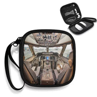 Thumbnail for Boeing 747 Cockpit Portable aviation print portable headphone bag, padded polyester.