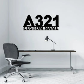 Airbus A321 Flat Text Wall Metal Signs