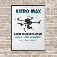 Thumbnail for Freefly Astro Max vertical canvas print - framed - white background