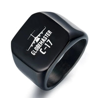 Thumbnail for GlobeMaster C-17 & Plane aviation ring in stainless steel.