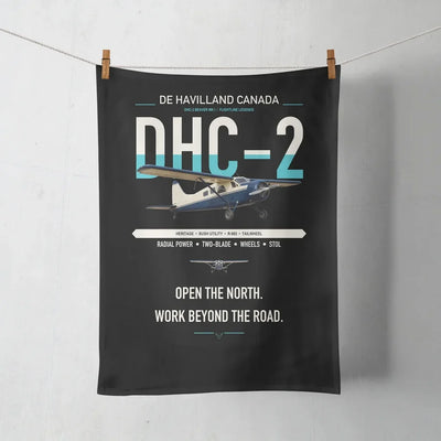 DHC-2 Beaver Mk I design on black towel