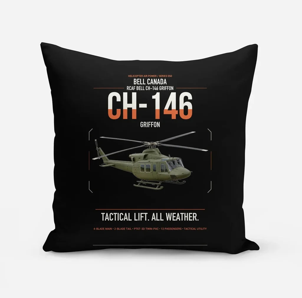 Bell Canada CH-146 Griffon design on black pillow