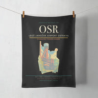 Thumbnail for Leoš Janáček Airport Ostrava (OSR) design on black towel
