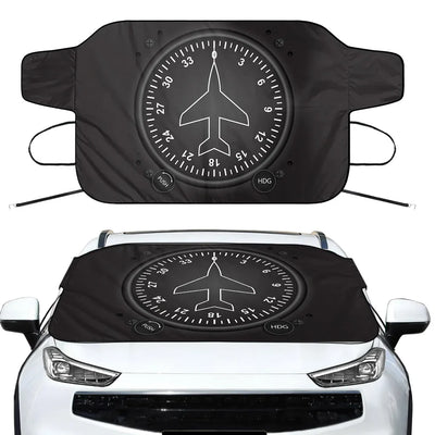 Airplane Instruments-Heading Car aviation design on car windshield cover.