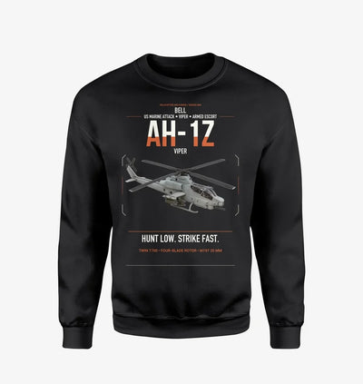 Bell AH-1Z Viper design on black sweatshirt