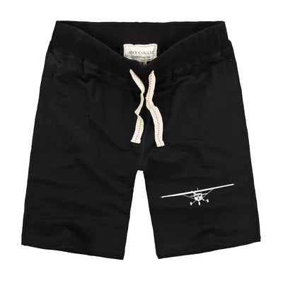 Cessna 172 Silhouette aviation design on soft cotton shorts.