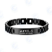 Thumbnail for Pilot Evolution aviation-themed chain bracelet, polished stainless steel.