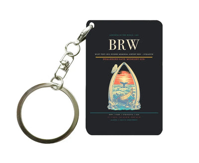Wiley Post–Will Rogers Memorial Airport (BRW) design on black key chain