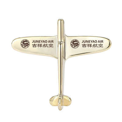 Juneyao Airlines Airplane Shape aviation-themed airplane-shape brooch, polished alloy.