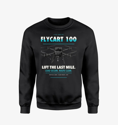 DJI FlyCart 100 design on black sweatshirt