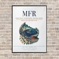 Thumbnail for Rogue Valley International–Medford Airport MFR vertical canvas print - framed - white background