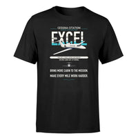 Thumbnail for Cessna Citation Excel design on black double-side t-shirt, single-side print