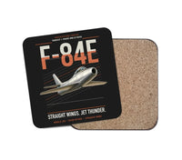 Thumbnail for F-84E Thunderjet design on black 1 piece coaster