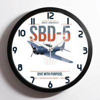 Thumbnail for SBD-5 Dauntless design on white framed wall clock