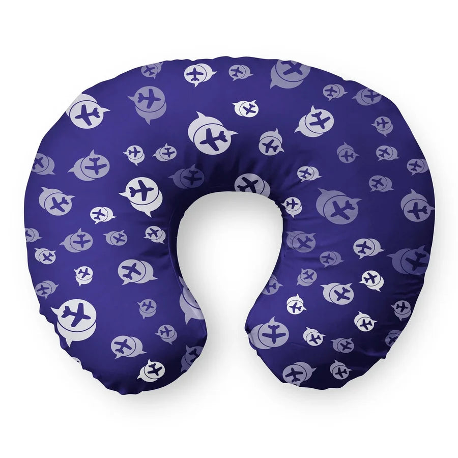 Airplane Notification Theme Travel & Boppy aviation design on memory foam with soft cover travel pillow.