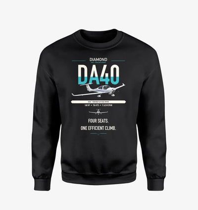 Diamond DA40 design on black sweatshirt