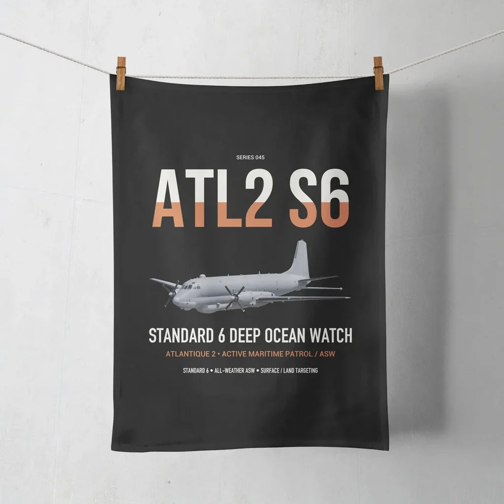 Atlantique 2 Standard 6 design on black towel