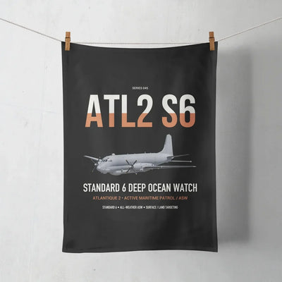 Atlantique 2 Standard 6 design on black towel