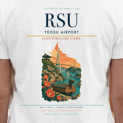 Yeosu Airport (RSU) double-side t-shirt design close-up cover