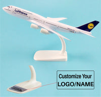 Thumbnail for Side view of Lufthansa Boeing 747 die-cast scale model airplane, 20cm length.