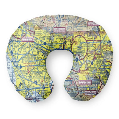 VFR Chart Travel & Boppy aviation design on memory foam with soft cover travel pillow.