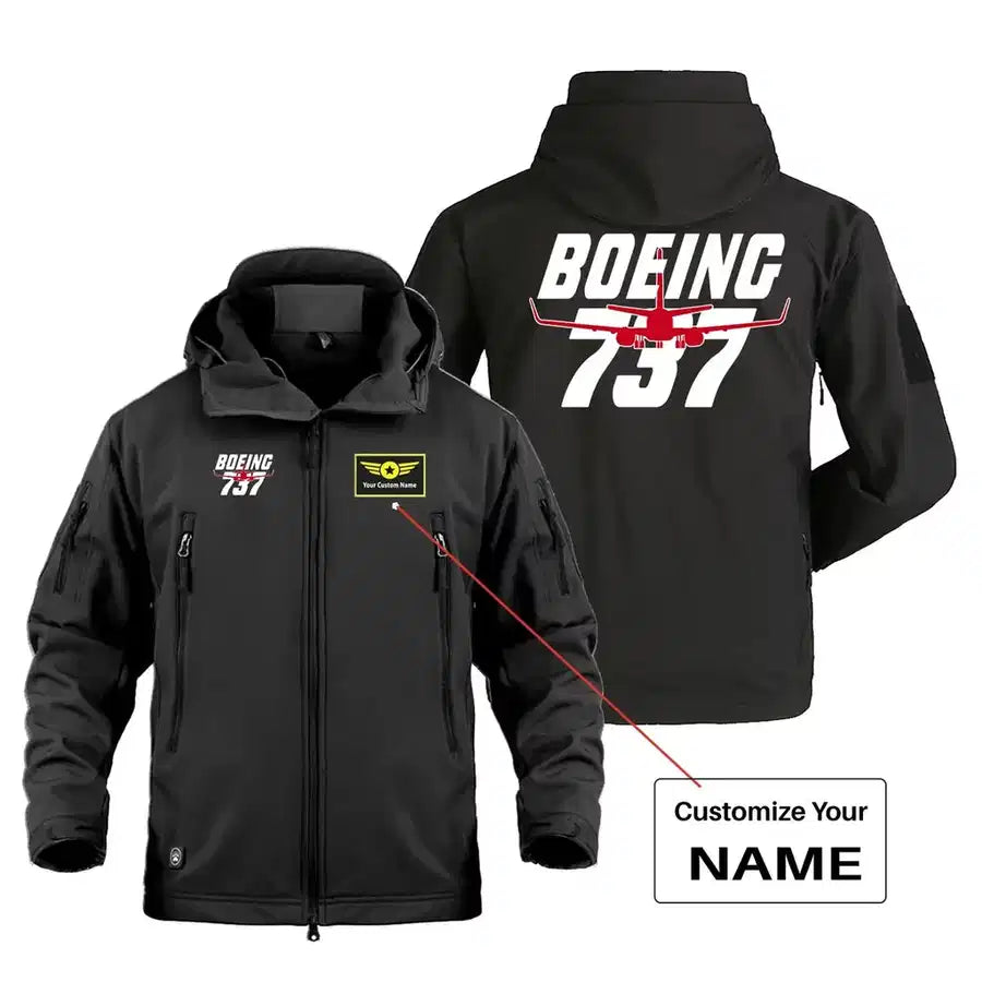 Amazing Boeing 737 Military Jackets (Customizable) aviation design printed on heavy cotton shell with field-style pockets mil.