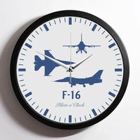 Thumbnail for Fighting Falcon F-16 (Special) aviation design on premium wood and metal wall clock.