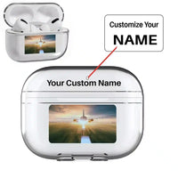 Thumbnail for Airplane Flying Over Runway AirPods Pro transparent case - Normal + Name