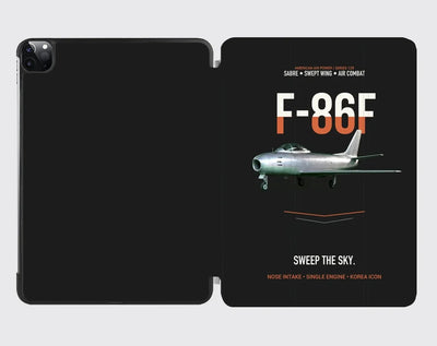 F-86F Sabre Sweep The Sky design on black ipad tablet case