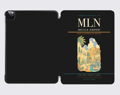 Melilla Airport (MLN) design on black ipad tablet case