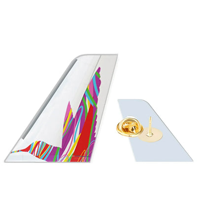 Carbbean Airlines aviation design tail-shape badge pin in polished alloy.