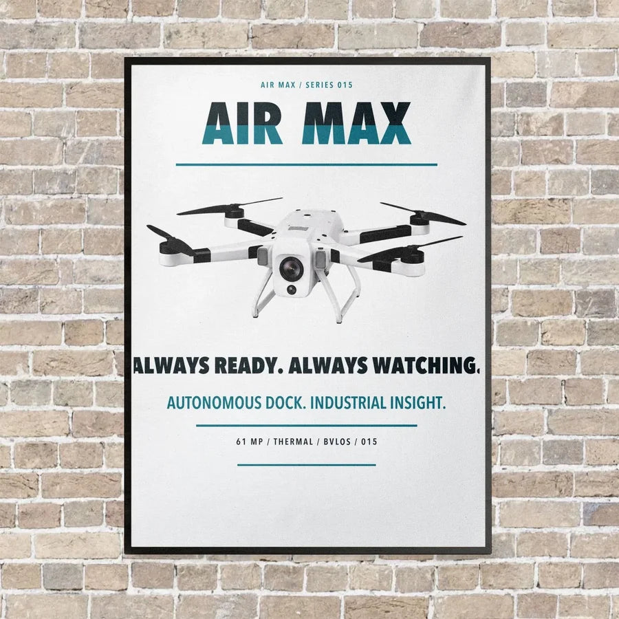 Percepto Air Max vertical canvas print - framed - white background
